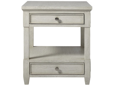 Escape - Drawer End Table - Pearl Silver.