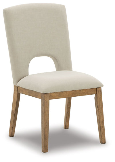 Dakmore - Linen / Brown - Dining Uph Side Chair (Set of 2).