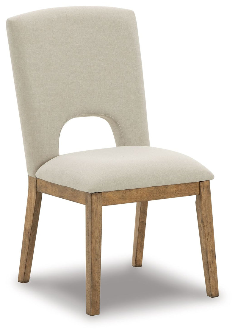 Dakmore - Linen / Brown - Dining Uph Side Chair (Set of 2).