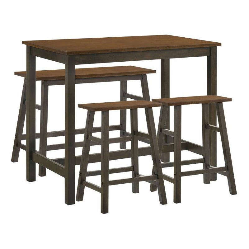 Connie - 4-Piece Counter Height Set - Chestnut and Dark Brown.