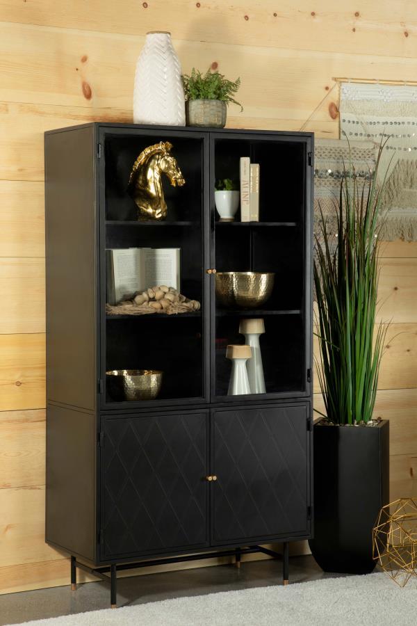 Santiago - Rectangular 4-Door Cabinet - Matte Black.