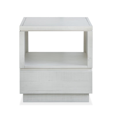 Claudette - Rectangular End Table - Alabaster.