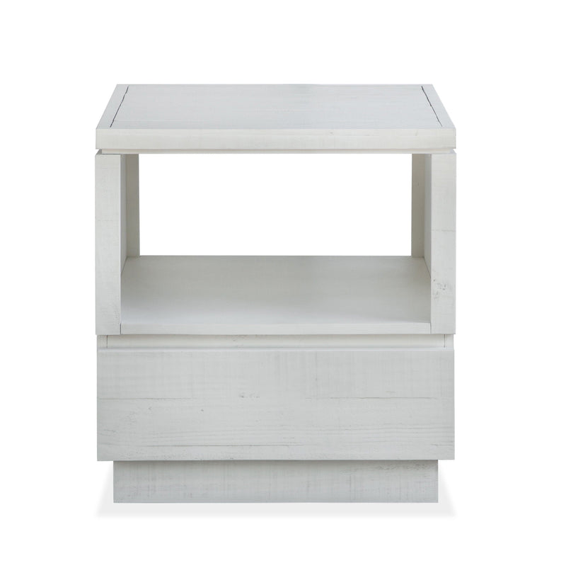 Claudette - Rectangular End Table - Alabaster.