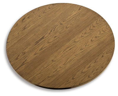 Dakmore - Brown - Round Dining Room Table.