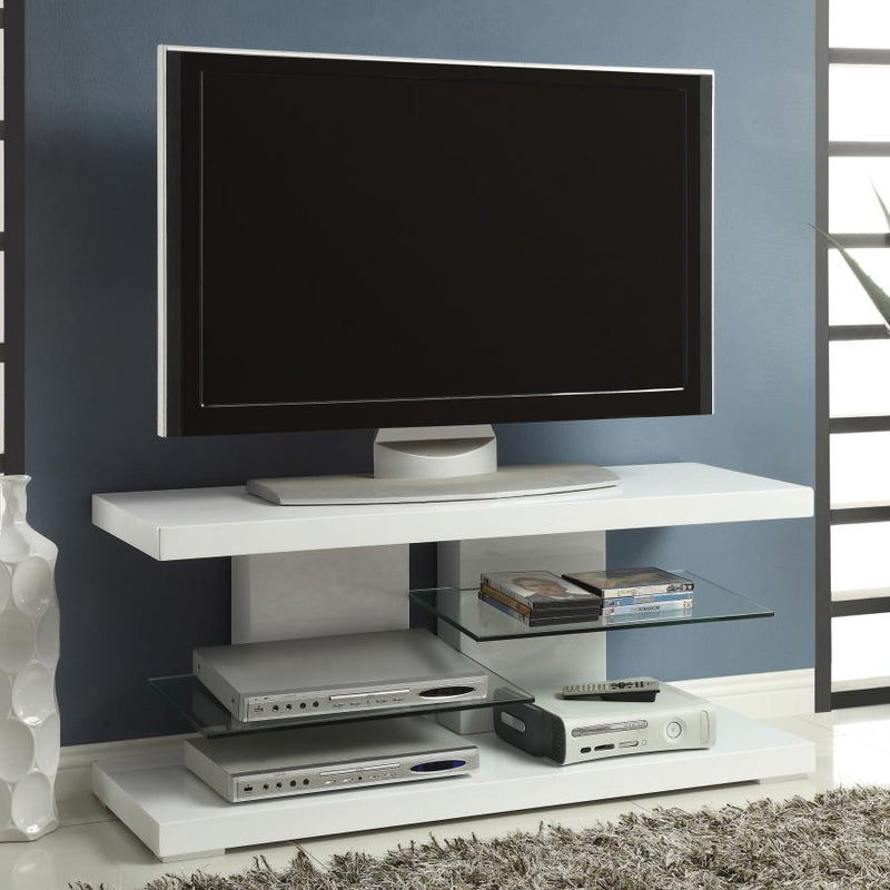 Cogswell - 2-Shelf TV Console - Glossy White.
