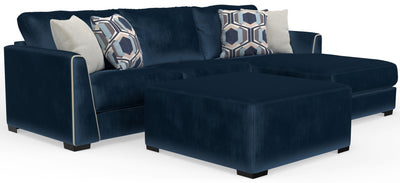 Jetson - 2 Piece Sofa / RSF Chaise With Comfort Coil Seat Cushions, 4 Included Accent Pillows & Cocktail Ottoman - Nile