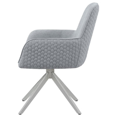 Abby - Flare Arm Side Chair - Light Gray And Chrome - Grand Furniture GA