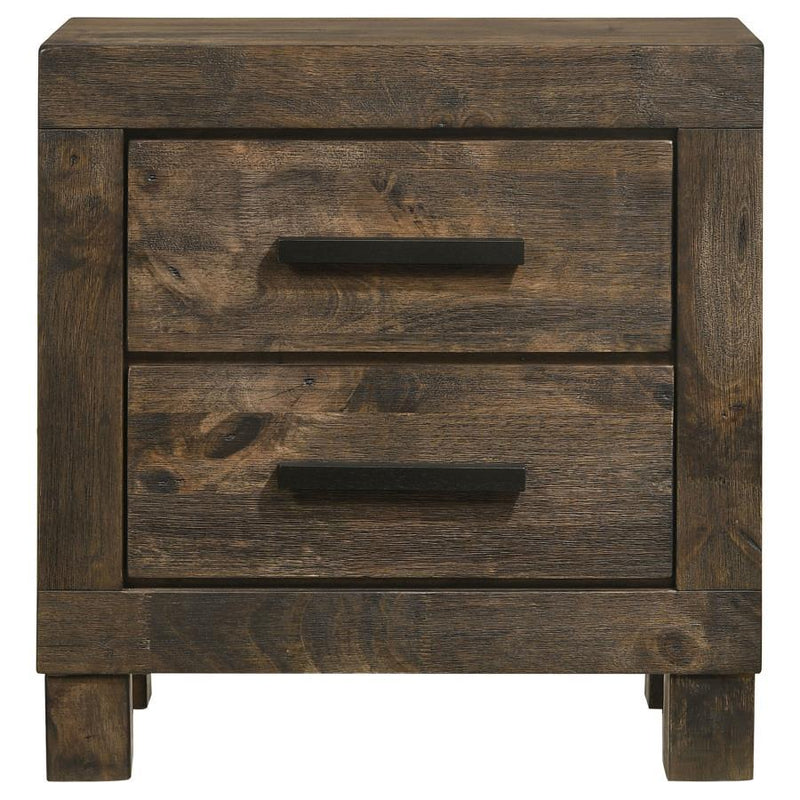 Woodmont - 2-Drawer NightStand - Rustic Golden Brown - Grand Furniture GA