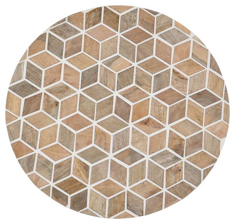 Drovelett - White / Light Brown - Accent Table.