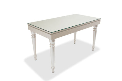 Glimmering Heights - Writing Desk w / Glass Top - Ivory.