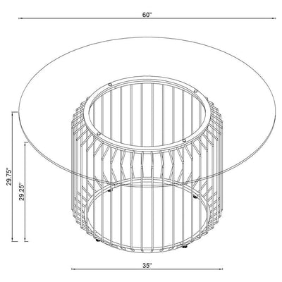 Veena - 60" Round Glass Top Dining Table - Clear And Chrome