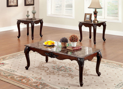 Colchester - 3 Piece Coffee Table Set - Dark Cherry - Grand Furniture GA