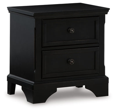 Chylanta - Black - Two Drawer Night Stand.