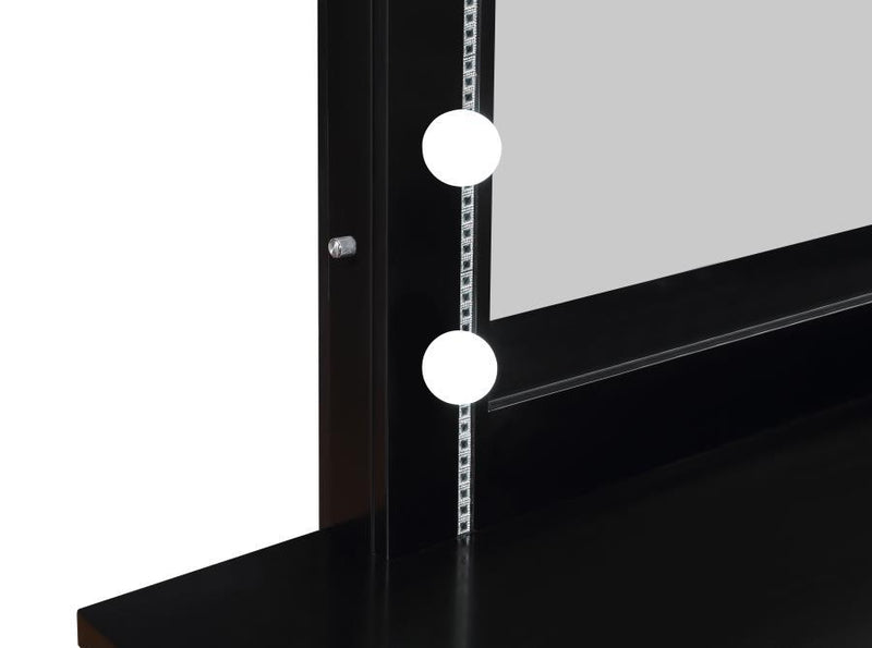 Cappola - Black Rectangular Dresser Mirror With Light.