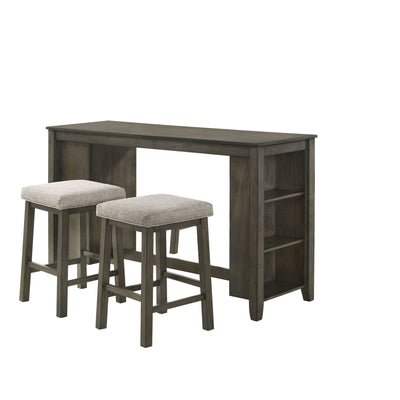 Churon - Gathering Bar Table & 2 Stools - Dark Brown