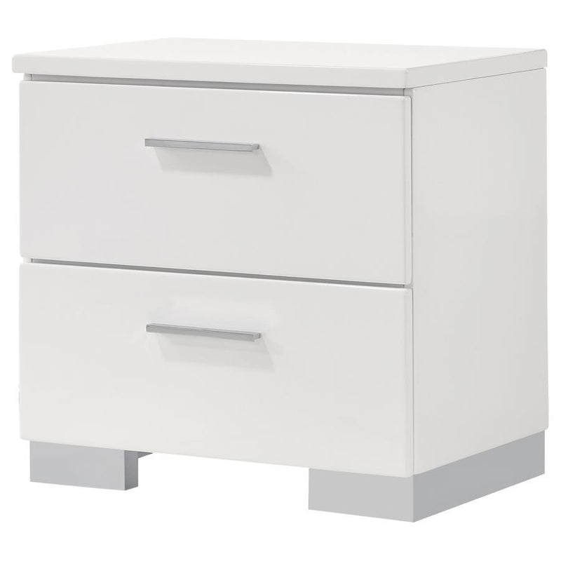 Felicity - 2-Drawer Nightstand - Glossy White.