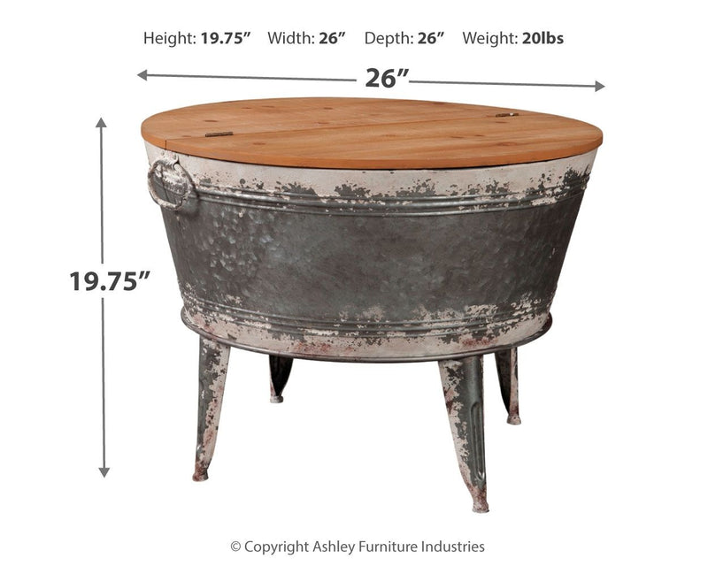 Shellmond - Metallic / Brown / Beige - Accent Cocktail Table.