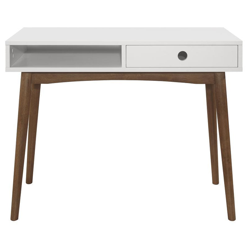 Bradenton - 1-Drawer Writing Desk - White and Walnut.