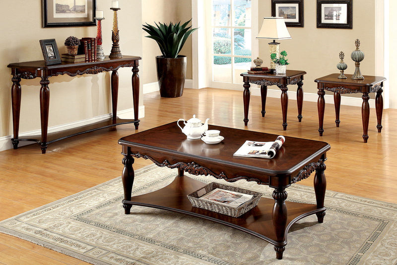 Bunbury - 3 Piece Coffee Table Set - Cherry - Grand Furniture GA