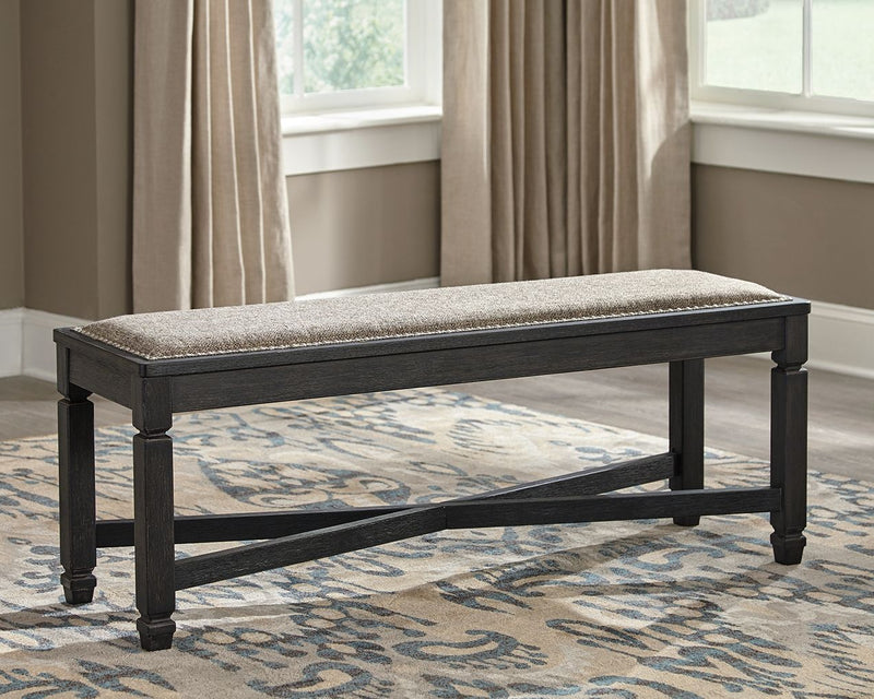 Tyler - Black / Grayish Brown - Upholstered Bench.