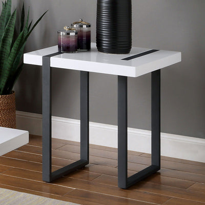 Eimear - End Table - White / Black - Grand Furniture GA