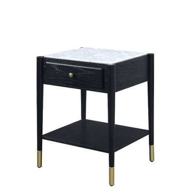 Atalia - End Table - Marble & Black - Grand Furniture GA