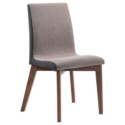 Redbridge - Upholstered Side Chairs (Set of 2) - Grey and Natural Walnut.