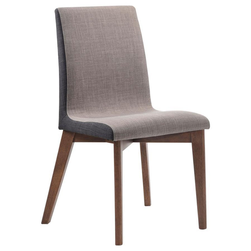 Redbridge - Upholstered Side Chairs (Set of 2) - Grey and Natural Walnut.