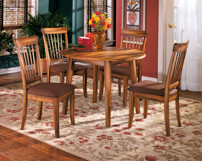 Berringer - Rustic Brown - Round Drm Drop Leaf Table.