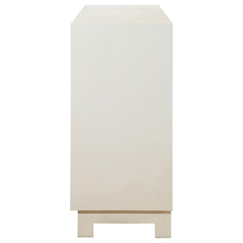 Voula - Rectangular 4-Door Accent Cabinet - White and Gold.