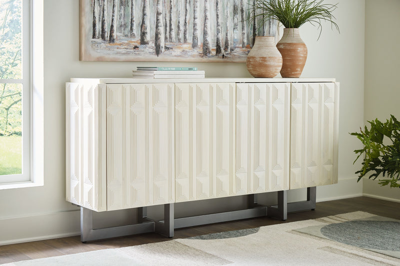 Ornawel - Distressed White - Accent Cabinet