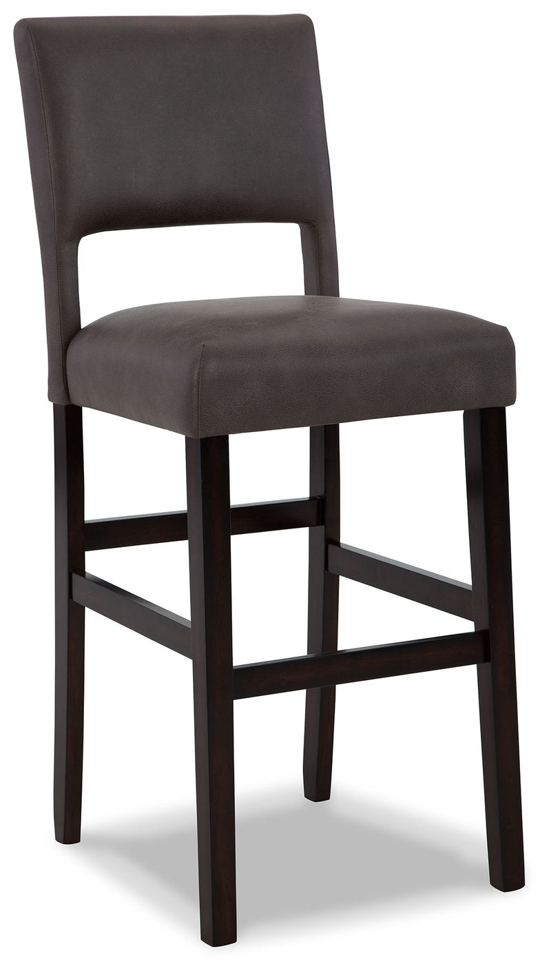 Leektree - Gray / Brown - Tall Uph Barstool (Set of 2)