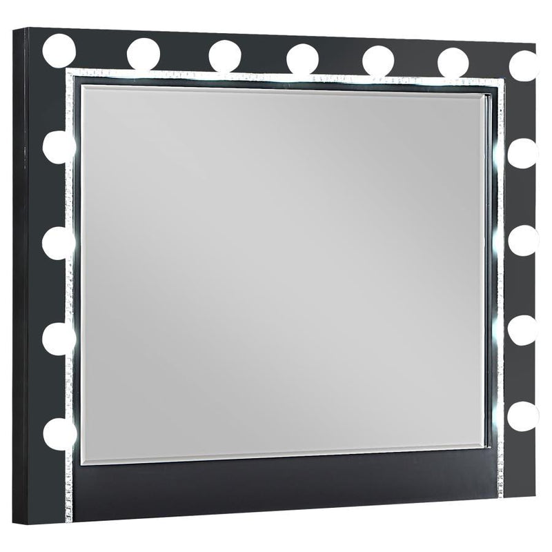 Cappola - Black Rectangular Dresser Mirror With Light.