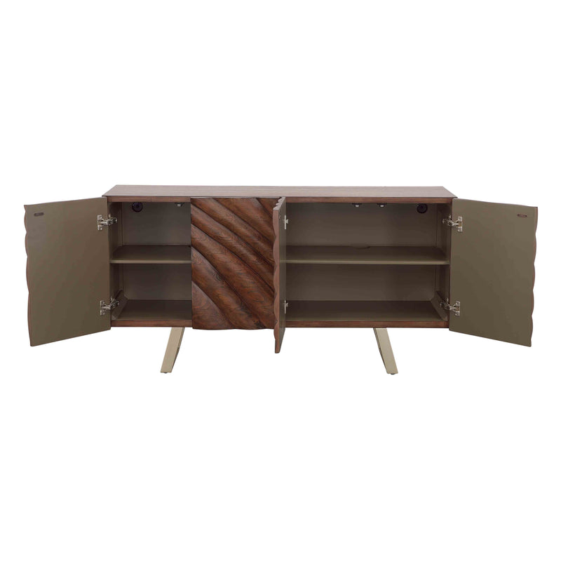 Mojave - Four Door Credenza - Brown & Champagne