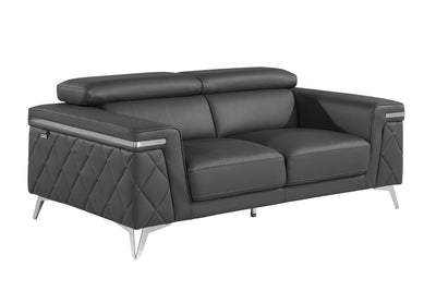 1140 - Top Grain Italian Leather Loveseat.