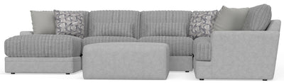 Titan - 3 Piece Sectional With Comfort Coil Seating, 9 Included Accent Pillows And 1 Included Cocktail Ottoman (Left Side Facing Chaise) - Moonstruck