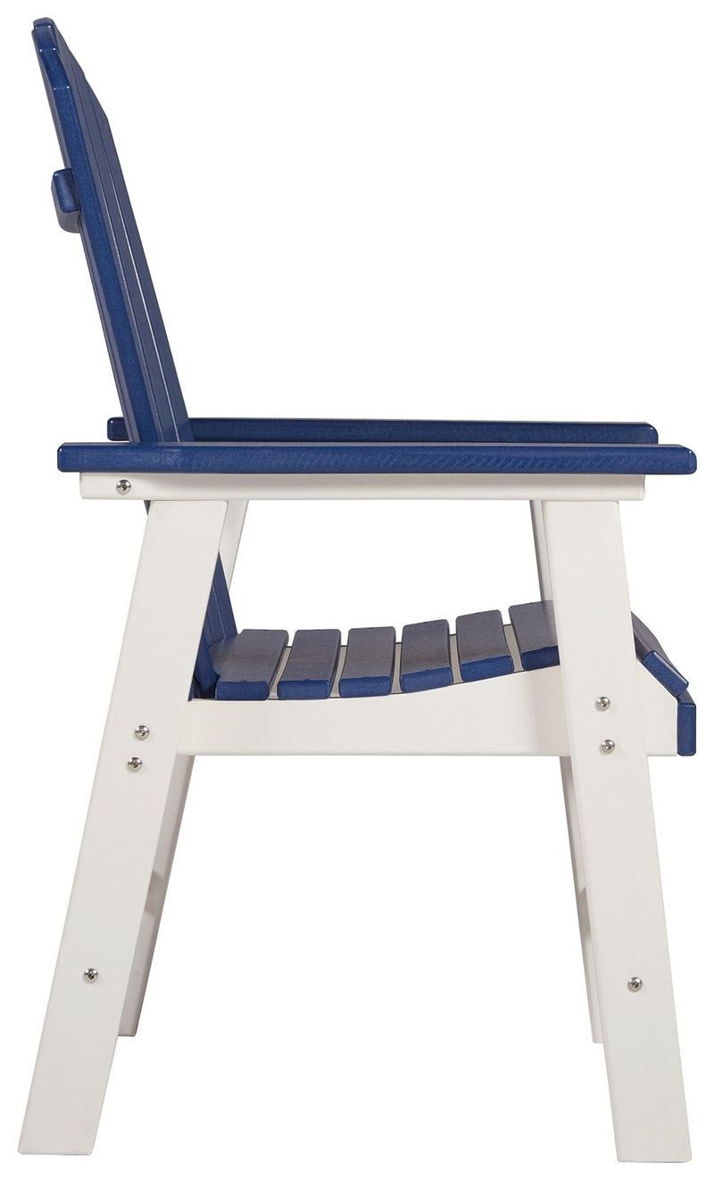 Toretto - Blue / White - Arm Chair (Set of 2).