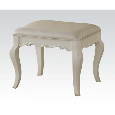 Edalene - Vanity Stool - PU & Pearl White - Grand Furniture GA