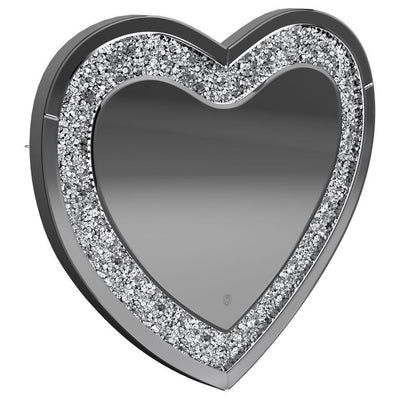 Aiko - Heart Shape Wall Mirror - Silver - Grand Furniture GA