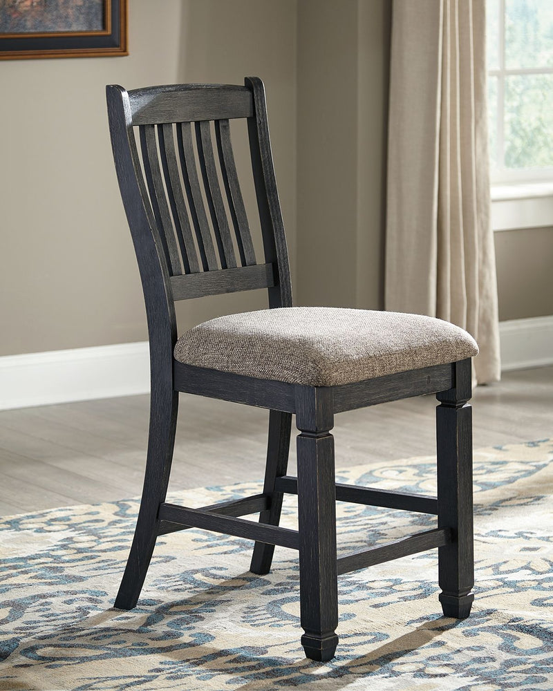 Tyler - Black / Grayish Brown - Upholstered Barstool (Set of 2).