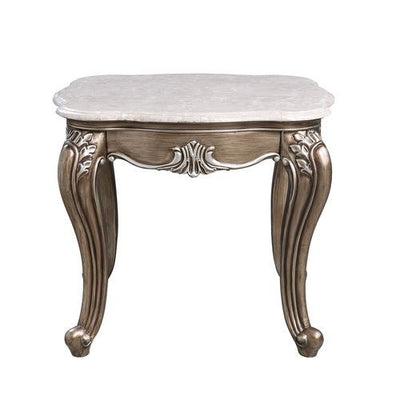 Elozzol - Accent Table - Marble & Antique Bronze Finish - 24" - Grand Furniture GA