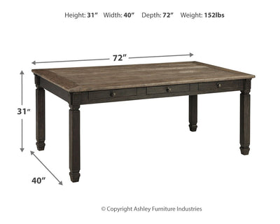 Tyler - Black / Gray - Rectangular Dining Room Table.