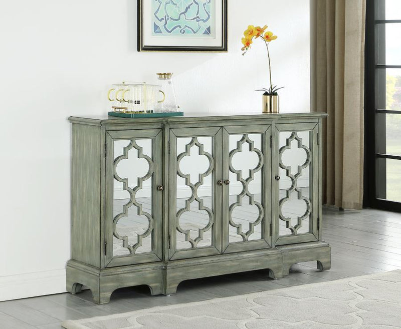 Erigeron - 4-Door Accent Cabinet - Grey.
