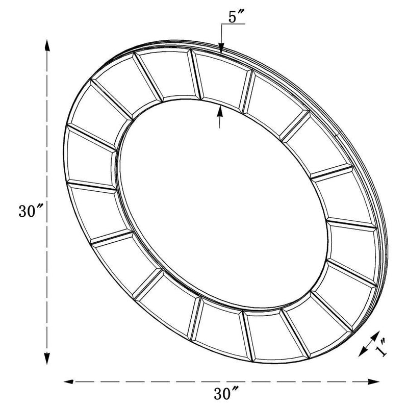 Fez - Round Sun-Shaped Mirror - Silver - Wall Mirrors - Grand Furniture GA