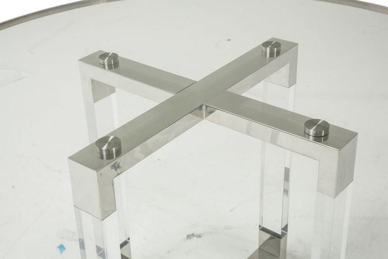 State St. - Round Dining Table - Stainless Steel.