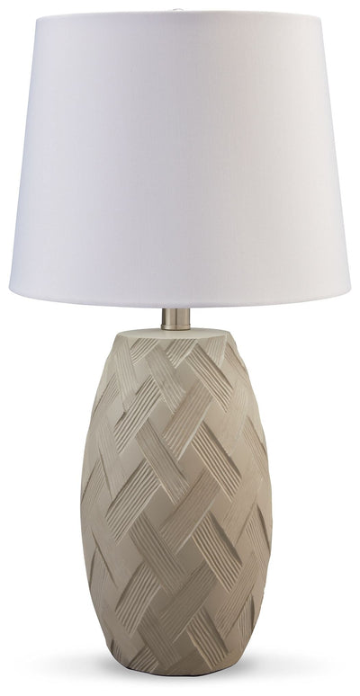 Tamner - Taupe - Poly Table Lamp (Set of 2).