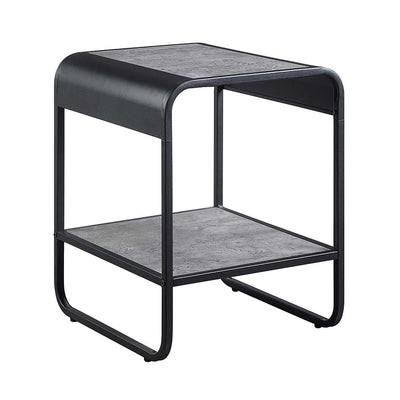 Raziela - End Table - Concrete Gray & Black Finish - 21" - Grand Furniture GA