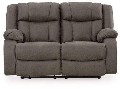 First Base - Gunmetal - Reclining Loveseat.