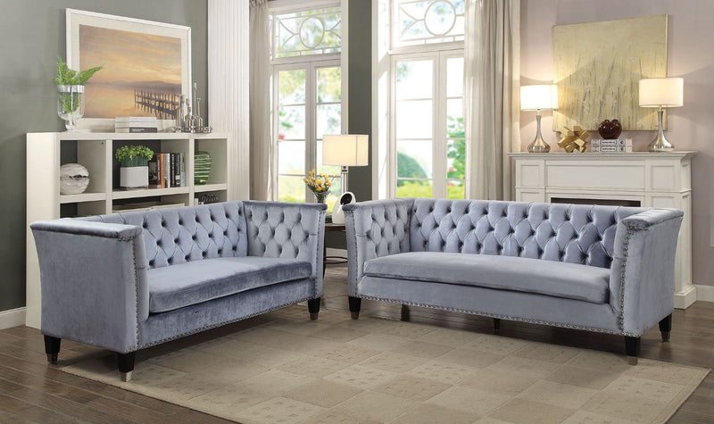 Honor - Sofa - Blue-Gray Velvet - Grand Furniture GA