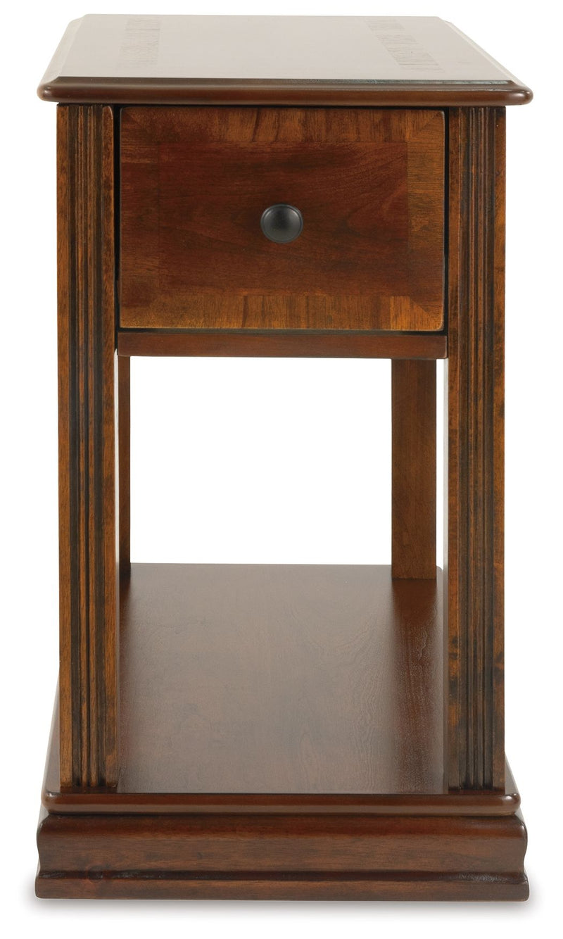 Breegin - Brown - Chair Side End Table - Removable Tray.